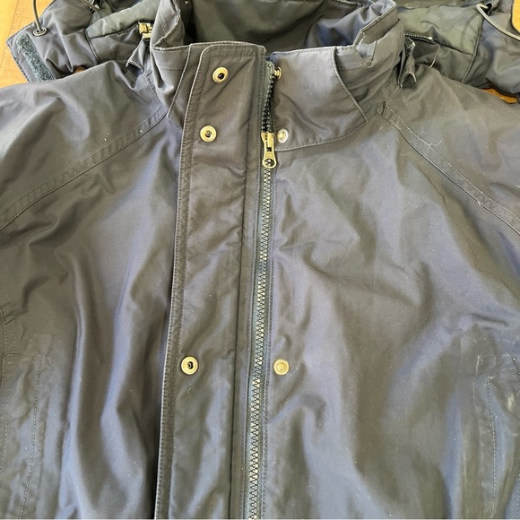 Vintage LL Bean Winter Coat Parka Womens Large Petite Lined Hooded Navy Warm - Picture 5 of 13